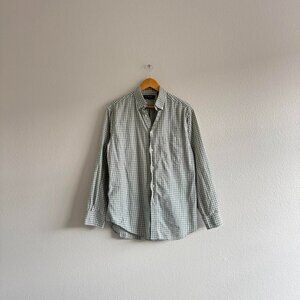 Vintage Green Gingham Button Up Shirt Medium